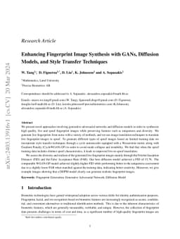Enhancing Fingerprint Image Synthesis with GANs, Diffusion Models, and
  Style Transfer Techniques