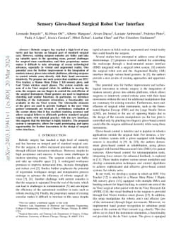 Sensory Glove-Based Surgical Robot User Interface