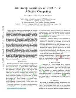 On Prompt Sensitivity of ChatGPT in Affective Computing