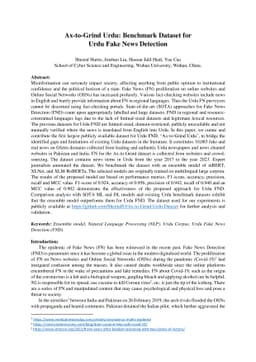 Ax-to-Grind Urdu: Benchmark Dataset for Urdu Fake News Detection