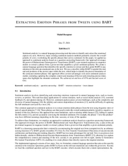 Extracting Emotion Phrases from Tweets using BART
