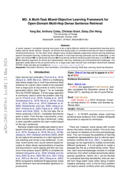 M3: A Multi-Task Mixed-Objective Learning Framework for Open-Domain
  Multi-Hop Dense Sentence Retrieval