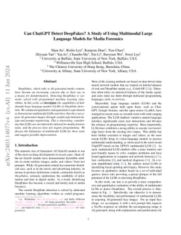 Can ChatGPT Detect DeepFakes? A Study of Using Multimodal Large Language
  Models for Media Forensics