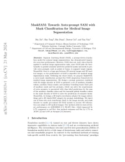 MaskSAM: Towards Auto-prompt SAM with Mask Classification for Volumetric Medical Image Segmentation