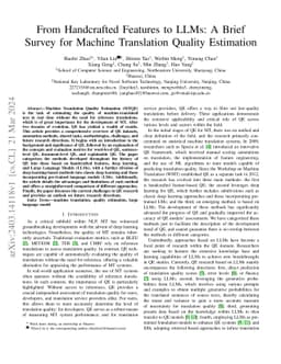 From Handcrafted Features to LLMs: A Brief Survey for Machine
  Translation Quality Estimation