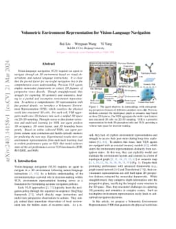 Volumetric Environment Representation for Vision-Language Navigation