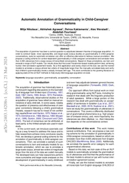 Automatic Annotation of Grammaticality in Child-Caregiver Conversations