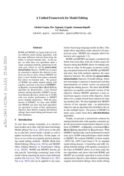 A Unified Framework for Model Editing