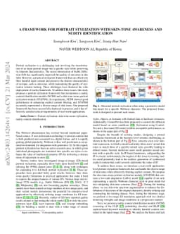 A Framework for Portrait Stylization with Skin-Tone Awareness and Nudity
  Identification