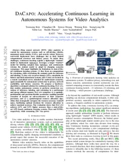 DaCapo: Accelerating Continuous Learning in Autonomous Systems for Video
  Analytics