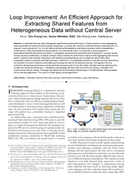 Loop Improvement: An Efficient Approach for Extracting Shared Features
  from Heterogeneous Data without Central Server