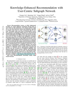 Knowledge-Enhanced Recommendation with User-Centric Subgraph Network
