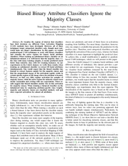 Biased Binary Attribute Classifiers Ignore the Majority Classes
