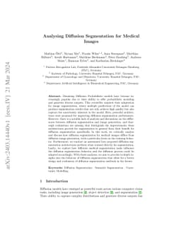 Analysing Diffusion Segmentation for Medical Images