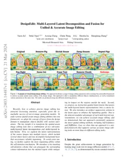 DesignEdit: Multi-Layered Latent Decomposition and Fusion for Unified &
  Accurate Image Editing