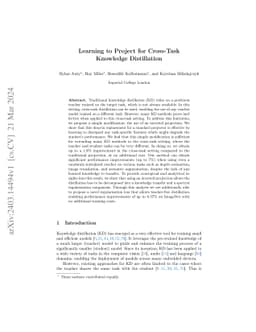 Learning to Project for Cross-Task Knowledge Distillation