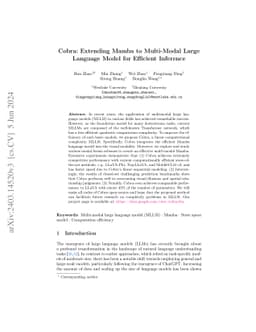 Cobra: Extending Mamba to Multi-Modal Large Language Model for Efficient Inference