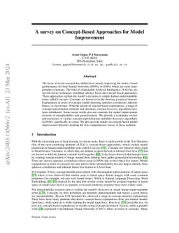 A survey on Concept-based Approaches For Model Improvement
