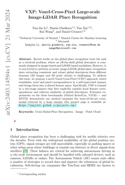 VXP: Voxel-Cross-Pixel Large-scale Image-LiDAR Place Recognition