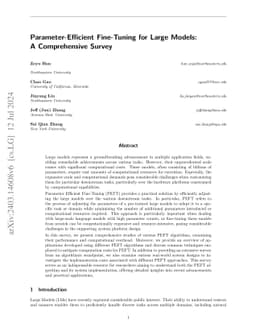 Parameter-Efficient Fine-Tuning for Large Models: A Comprehensive Survey