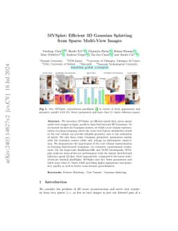 MVSplat: Efficient 3D Gaussian Splatting from Sparse Multi-View Images