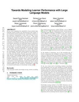 Towards Modeling Learner Performance with Large Language Models
