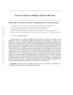 Trust in AI: Progress, Challenges, and Future Directions