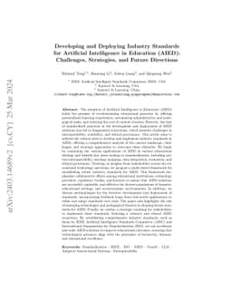 Developing and Deploying Industry Standards for Artificial Intelligence
  in Education (AIED): Challenges, Strategies, and Future Directions