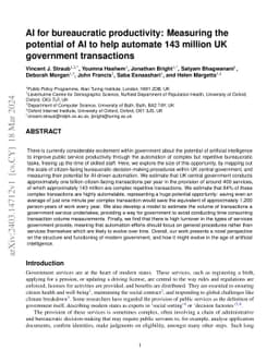 AI for bureaucratic productivity: Measuring the potential of AI to help
  automate 143 million UK government transactions
