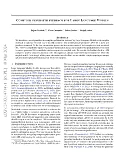 Compiler generated feedback for Large Language Models