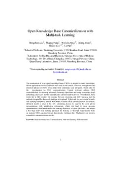 Open Knowledge Base Canonicalization with Multi-task Learning