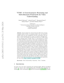 VURF: A General-purpose Reasoning and Self-refinement Framework for Video Understanding