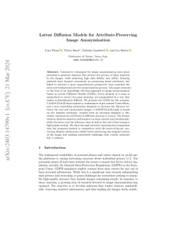 Latent Diffusion Models for Attribute-Preserving Image Anonymization