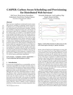 CASPER: Carbon-Aware Scheduling and Provisioning for Distributed Web
  Services