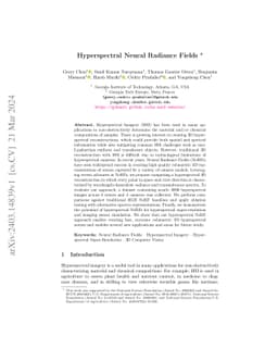 Hyperspectral Neural Radiance Fields