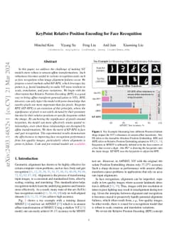 KeyPoint Relative Position Encoding for Face Recognition