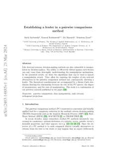 Establishing a leader in a pairwise comparisons method