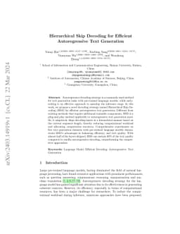 Hierarchical Skip Decoding for Efficient Autoregressive Text Generation