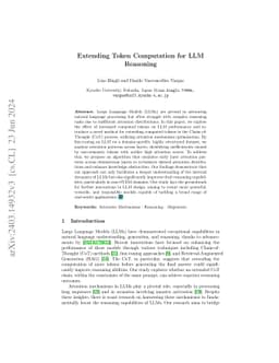 Extending Token Computation for LLM Reasoning
