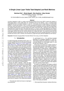 A Single Linear Layer Yields Task-Adapted Low-Rank Matrices