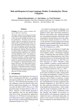 Risk and Response in Large Language Models: Evaluating Key Threat
  Categories