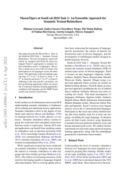 MasonTigers at SemEval-2024 Task 1: An Ensemble Approach for Semantic
  Textual Relatedness