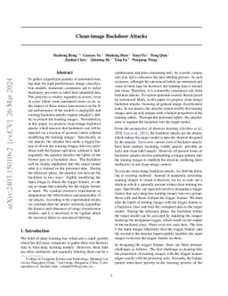 Clean-image Backdoor Attacks