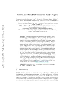 Vehicle Detection Performance in Nordic Region