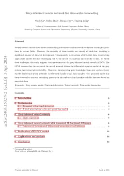 Grey-informed neural network for time-series forecasting