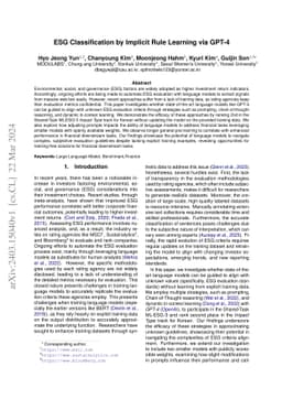 ESG Classification by Implicit Rule Learning via GPT-4