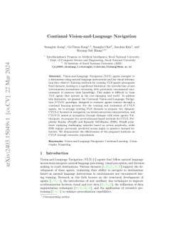 Continual Vision-and-Language Navigation