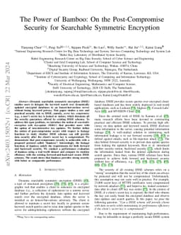 The Power of Bamboo: On the Post-Compromise Security for Searchable
  Symmetric Encryption
