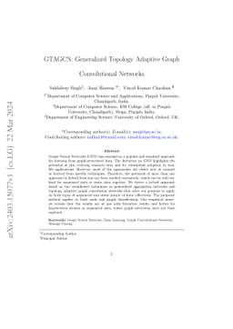 GTAGCN: Generalized Topology Adaptive Graph Convolutional Networks