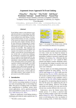 Argument-Aware Approach To Event Linking